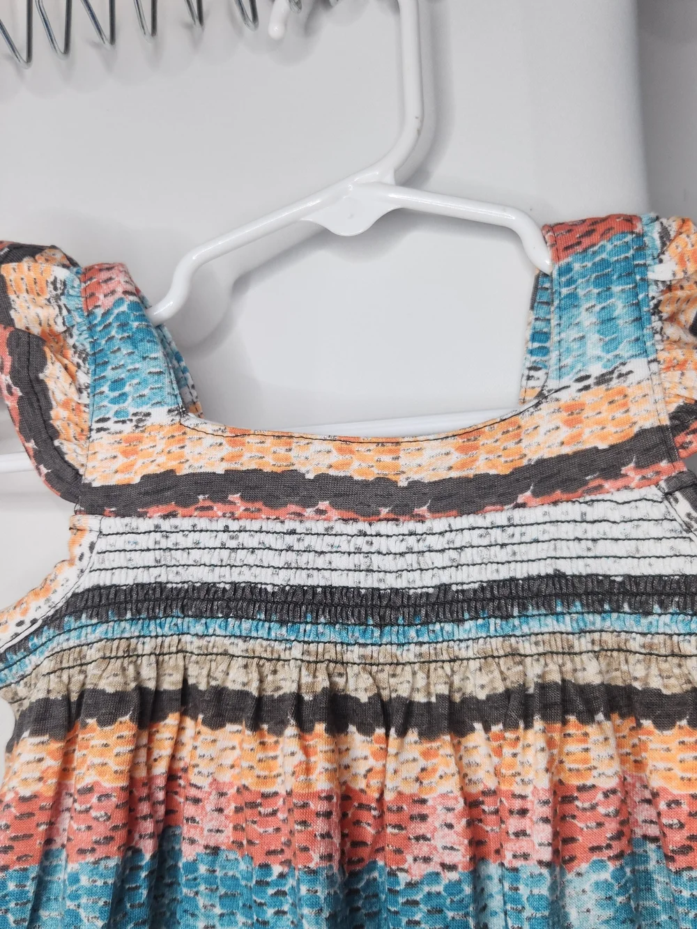 Striped Multicolor Smocked Baby Girls Romper